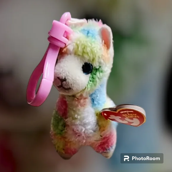 Ty Original Beanie Babies Lola the Llama Clip Key Chain